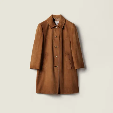 Waxed suede coat