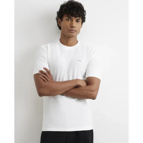 River Island Muscle Fit Textured T-Shirt