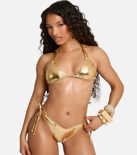 Women's Gold Foiled Bikini Top