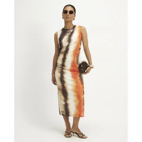 River Island Petite Mesh Blur Print Maxi Dress