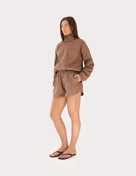 4th & Reckless Polka Dot Shorts Brown