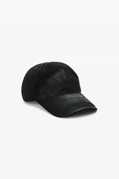 Unisex Logo Embroidered Cap in Coated Cotton