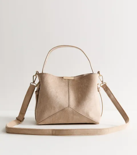 Mink Faux Suede Bucket Bag Vegan