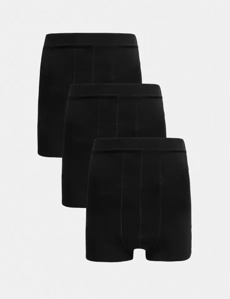 Marks & Spencer 3 Pack Cotton Rich Stoma Trunks Black