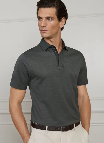 Classic Fit Short Sleeve Silk Blend Polo
