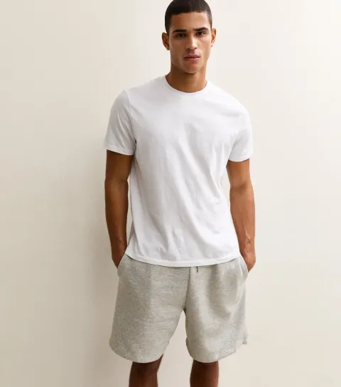 Men's Grey Marl Regular Drawstring Shorts