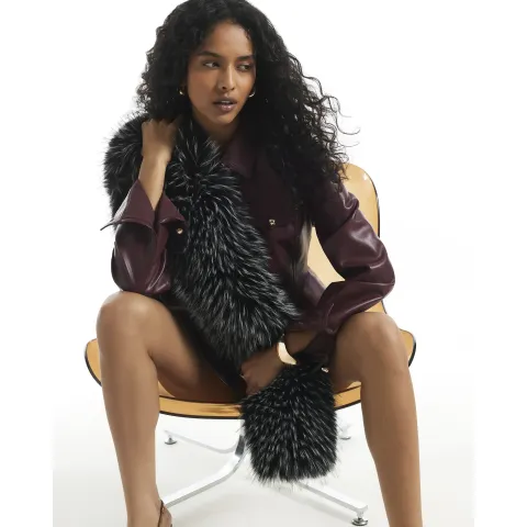 River Island Tipped Long Faux Fur Scarf