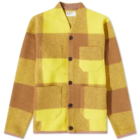 Studio Check Wool Fleece Cardigan