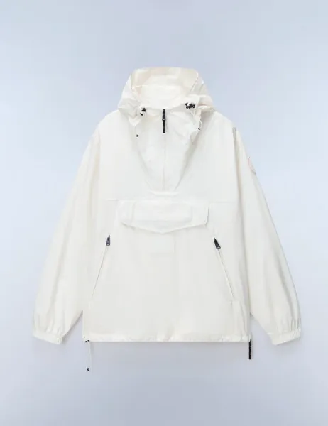 Napapijri Rainforest Next Hooded Windbreaker Jacket Soft White