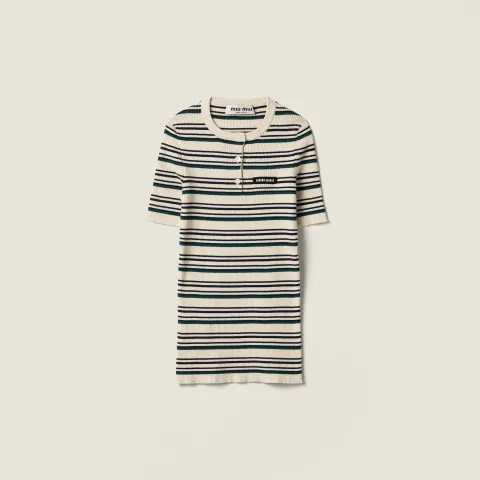 Cotton knit Henley shirt