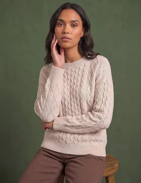 Roman Cable Knit Jumper Ivory