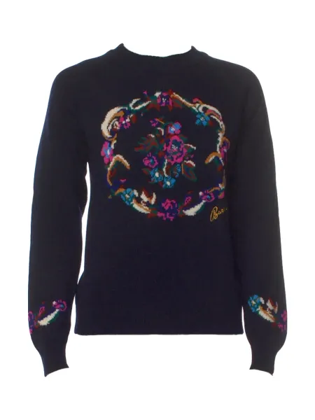 Bouquet Print Sweater Navy
