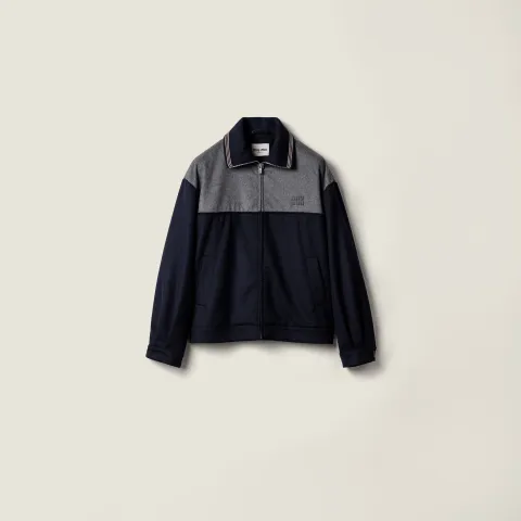 Velour blouson zipper jacket