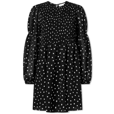 Printed Light Crepe Smock Mini Dress