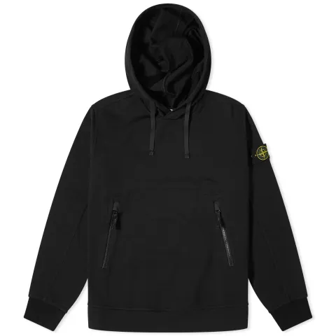 Cotton Zip Pocket Detail Popover Hoodie