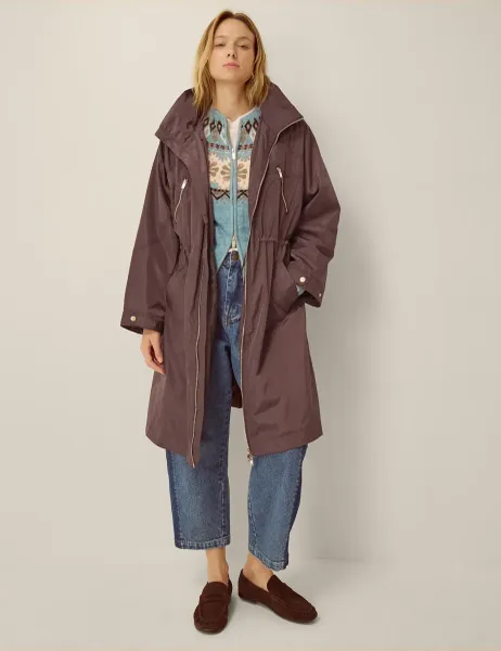 Monsoon Funnel Neck Hooded Raincoat