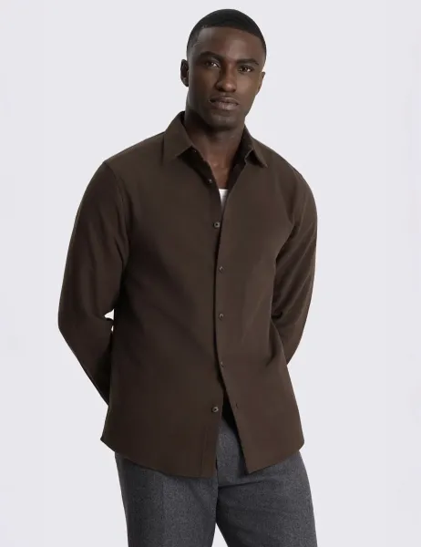 Moss Moleskin Overshirt Dark Brown