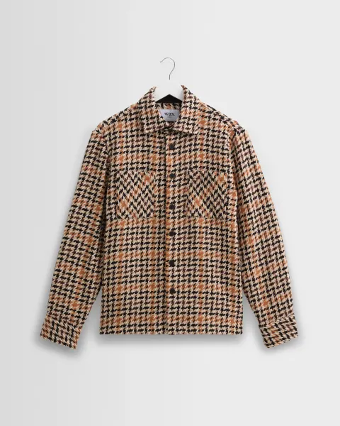 Whiting - Natural Houndstooth-Weave Overshirt