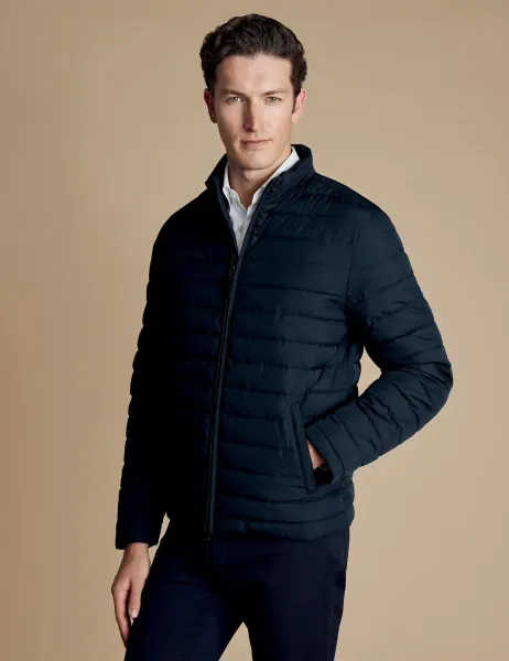 Charles Tyrwhitt Quilted Padded Lightweight Puffer Jacket Navy