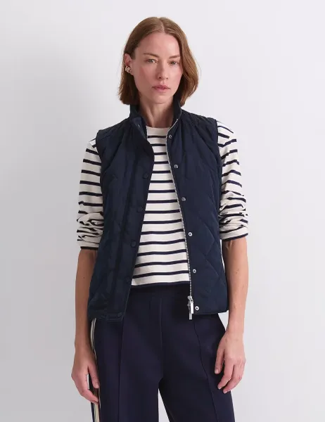Sportscraft Quilted High Neck Gilet Navy