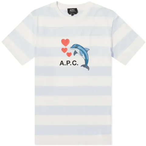 A.P.C. Simon Dolphin Logo Stripe T-Shirt