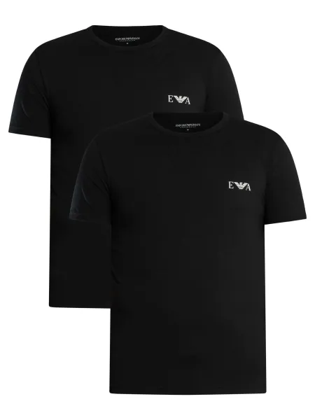 Emporio Armani 2 Pack Lounge Badge Fitted T-Shirt