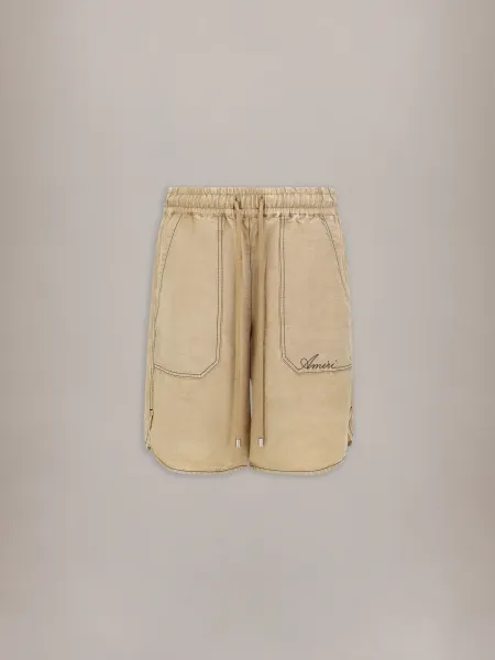 SCRIPT LINEN GD SHORT - Earth
