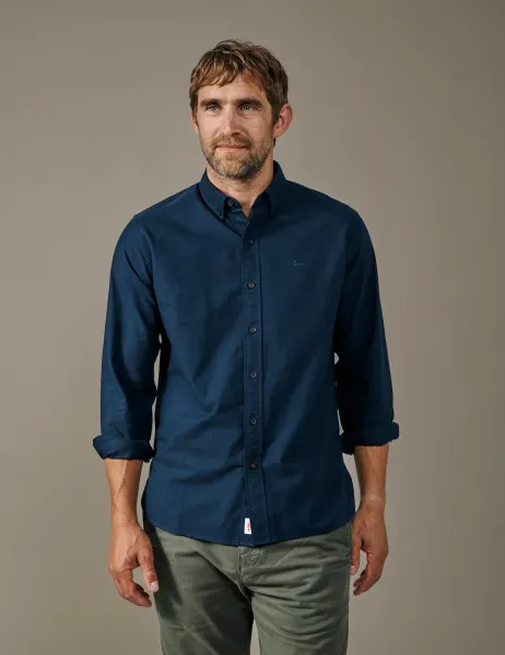 Aubin Regular Fit Pure Cotton Oxford Shirt Navy