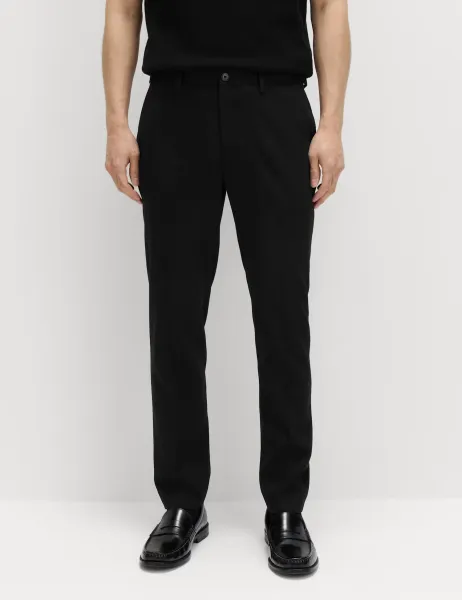 Marks & Spencer Slim Fit Wool Blend Suit Trousers Black