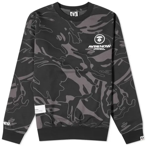 AAPE Now Silicon Badge Camo Crew Sweat