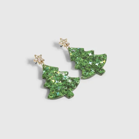 River Island Christmas Tree Earrings