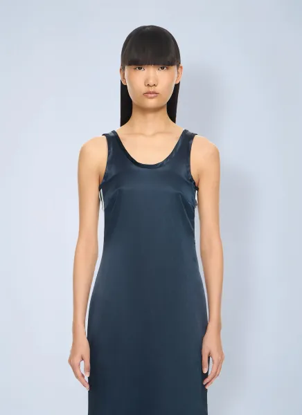 Off-White Satin Backless Midi Dress