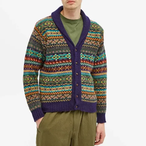 Jamieson's of Shetland Fair Isle Shawl Collar Cardigan