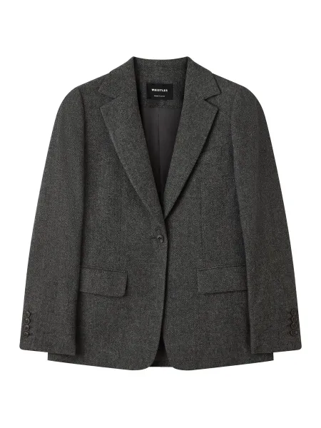 Whistles Herringbone Wool Blend Blazer