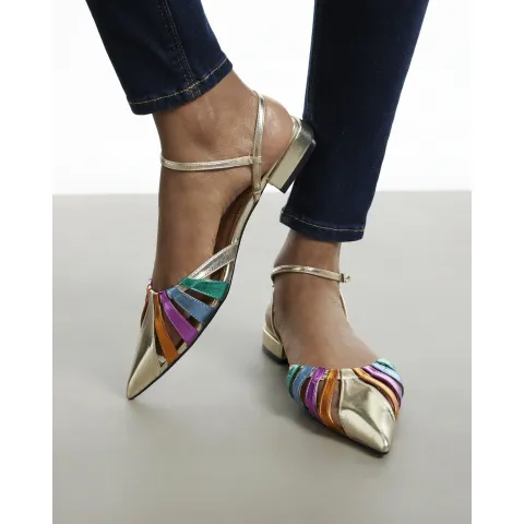 River Island Metallic Pointed Toe Flat Shoes