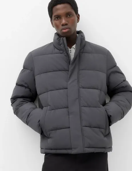 Marks & Spencer Funnel neck Puffer Jacket With Thermowarmth Grey