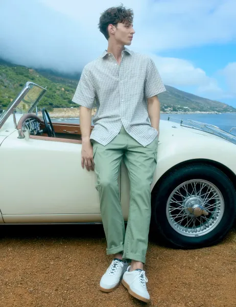 Regatta Anakena Pure Cotton Cargo Trousers Light Green