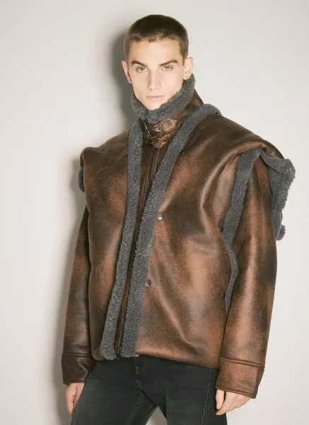 Snap-Off Hood-Panel Aviator Jacket