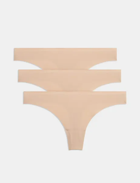 Body by M&S 3 pack Body Invisibles No VPL Thongs Opal