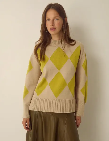Monsoon Argyle Funnel Neck Jumper