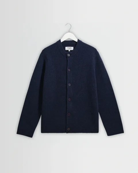Wax London Granby - Navy Ribbed Wool Cardigan