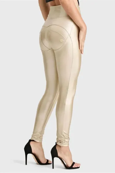 Freddy WRUP Faux Leather - Super High Waisted - Full Length - Gold