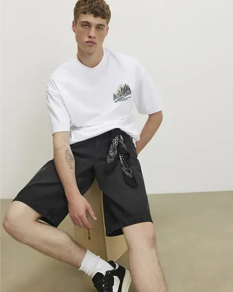 River Island Oversized Fit Cotton Fire House T-Shirt