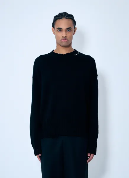 Distressed Cotton Sweater