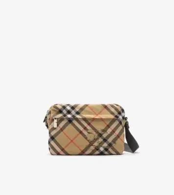 Small Check Crossbody Bag​ in Sand beige