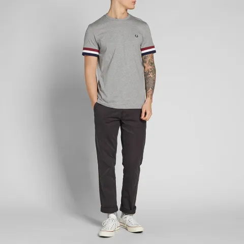 Fred Perry Striped Cuff Tee