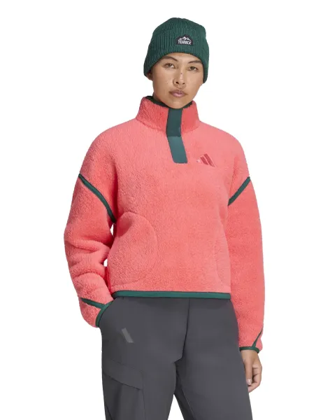 Adidas Terrex Multi High Pile Fleece Sweatshirt Bright Pink