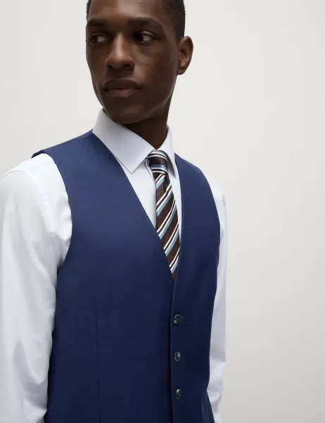 Marks & Spencer Ultimate Waistcoat With Stretch Dark Indigo