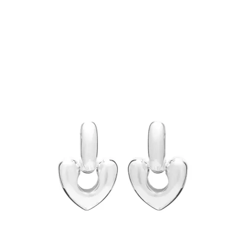 Large Heart Drop Earrings