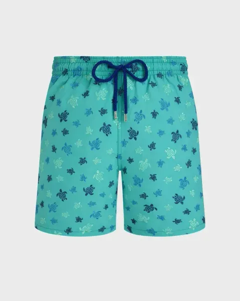 Vilebrequin Men Embroidered Swim Shorts Micro Ronde Des Tortues